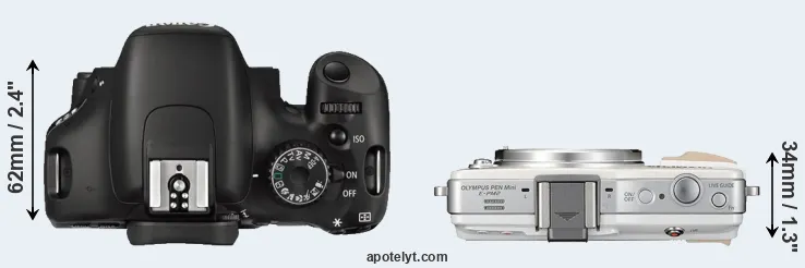 Compare 550D versus E-PM2 top