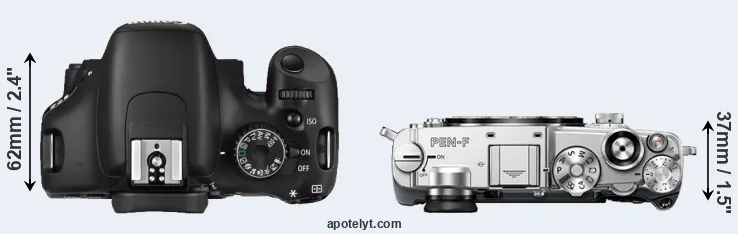 Compare 550D versus PEN-F top