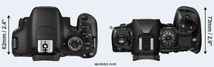 Compare 550D versus OM-1 top