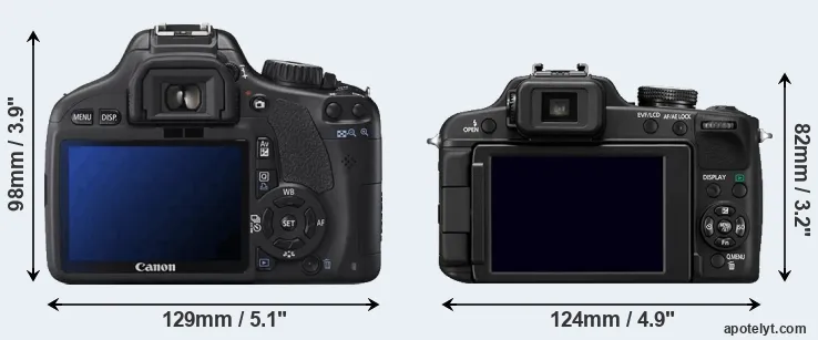 Comparison 550D or FZ100 rear