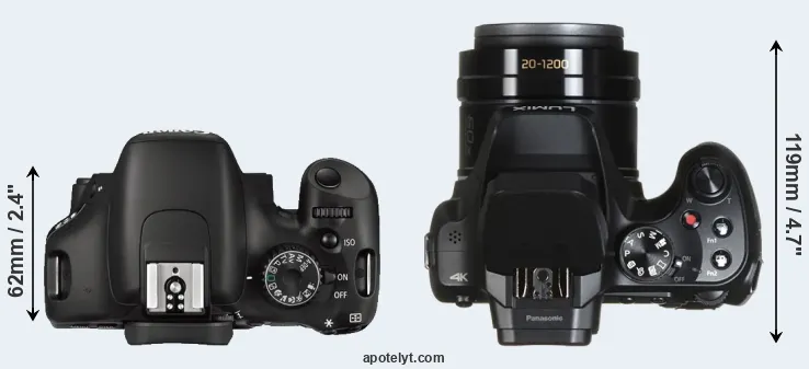 Compare 550D versus FZ82 top