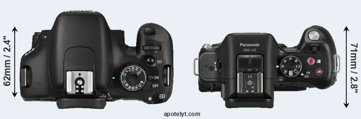 Compare 550D versus G5 top