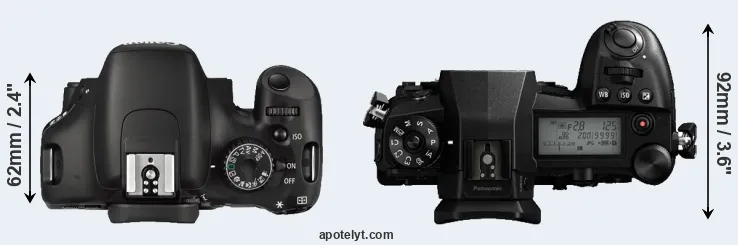 Compare 550D versus G9 top