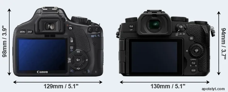 Comparison 550D or G97 rear