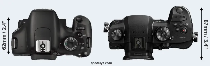 Compare 550D versus GH5 top