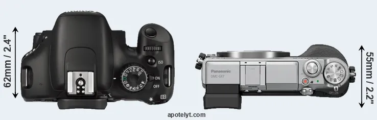 Compare 550D versus GX7 top