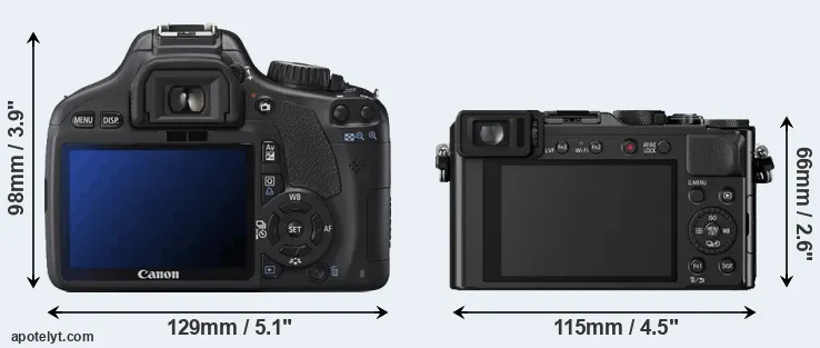 Comparison 550D or LX100 rear
