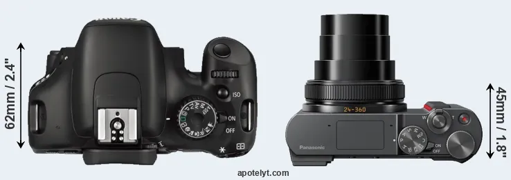 Compare 550D versus TZ200 top