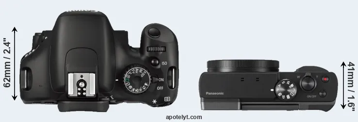 Compare 550D versus TZ90 top