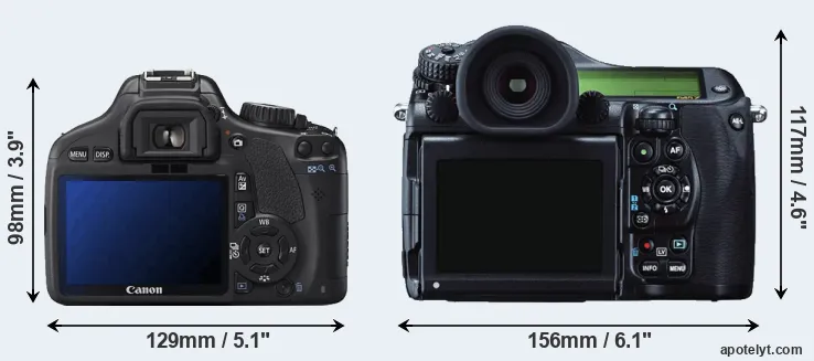 Comparison 550D or 645Z rear