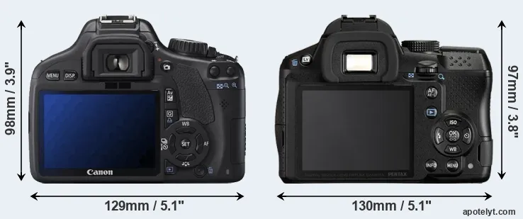 Comparison 550D or K-30 rear