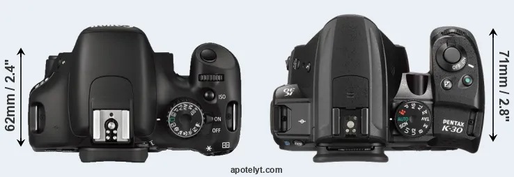 Compare 550D versus K-30 top