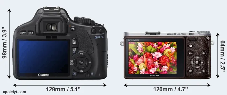 Comparison 550D or NX500 rear
