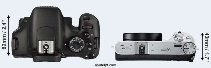 Compare 550D versus NX500 top