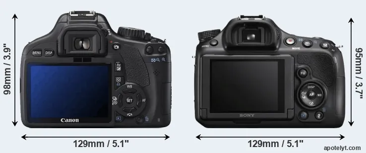 Comparison 550D or A58 rear