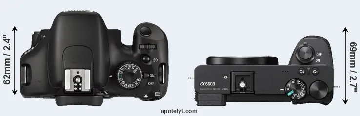 Compare 550D versus A6600 top