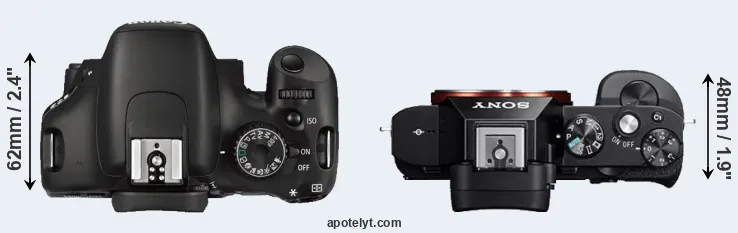 Compare 550D versus A7 top