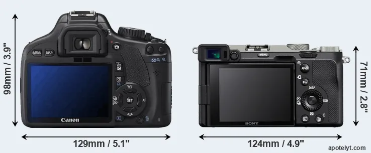 Comparison 550D or A7C rear