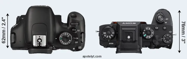 Compare 550D versus A9 II top