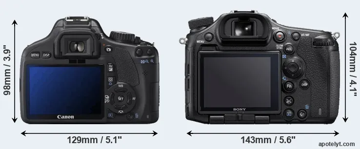 Comparison 550D or A99 II rear