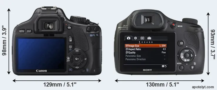 Comparison 550D or HX350 rear