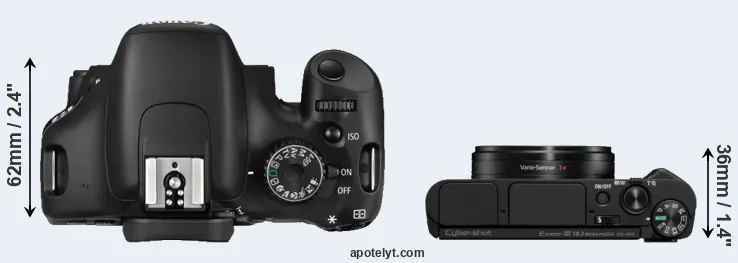 Compare 550D versus HX95 top