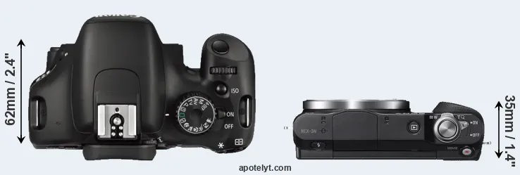 Compare 550D versus NEX-3N top