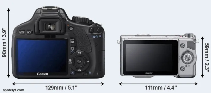 Comparison 550D or NEX-5T rear