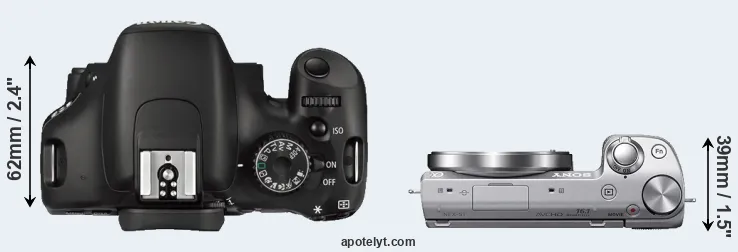 Compare 550D versus NEX-5T top