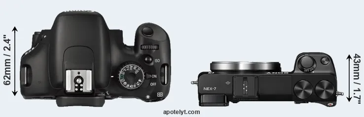 Compare 550D versus NEX-7 top