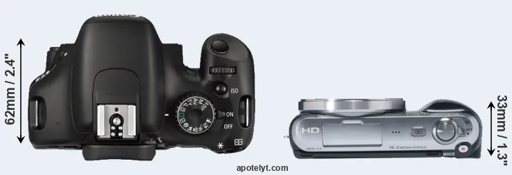 Compare 550D versus NEX-C3 top