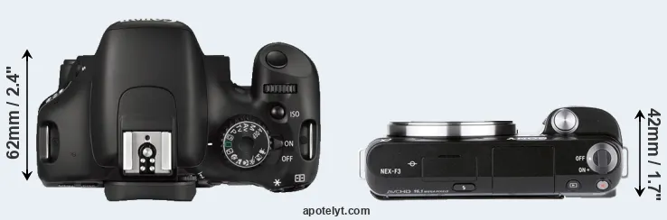 Compare 550D versus NEX-F3 top
