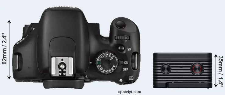 Compare 550D versus RX0 II top