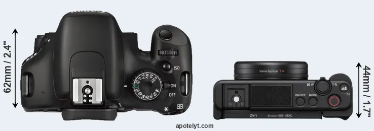 Compare 550D versus ZV-1 top
