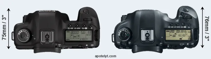 Compare 5D Mark II versus 5D Mark III top