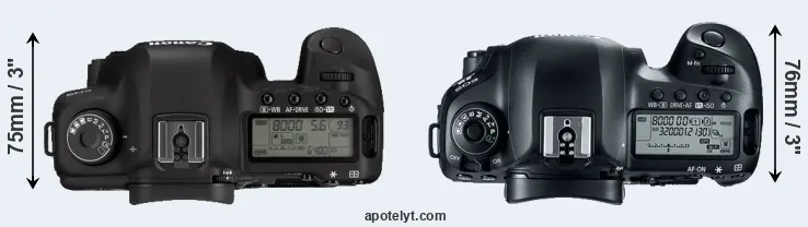 Compare 5D Mark II versus 5D Mark IV top