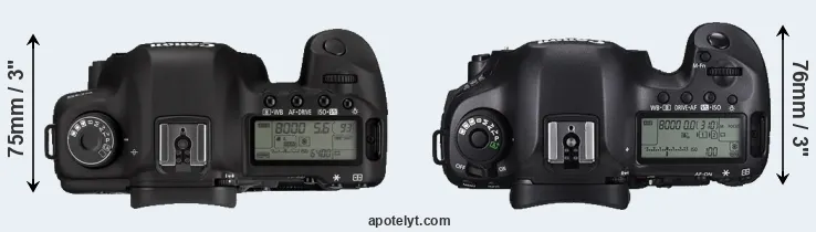 Compare 5D Mark II versus 5DS top