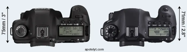 Compare 5D Mark II versus 6D top