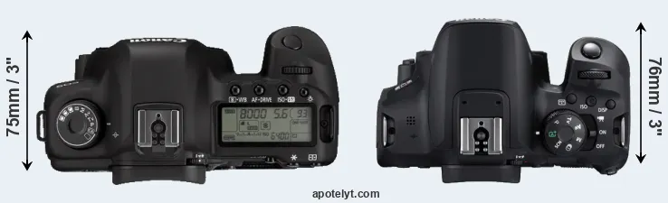 Compare 5D Mark II versus 850D top