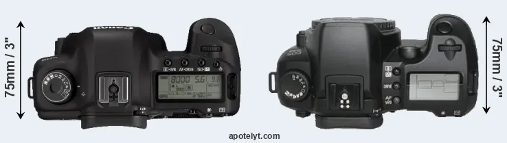 Compare 5D Mark II versus D30 top