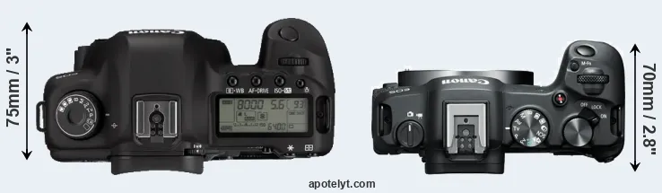 Compare 5D Mark II versus R8 top