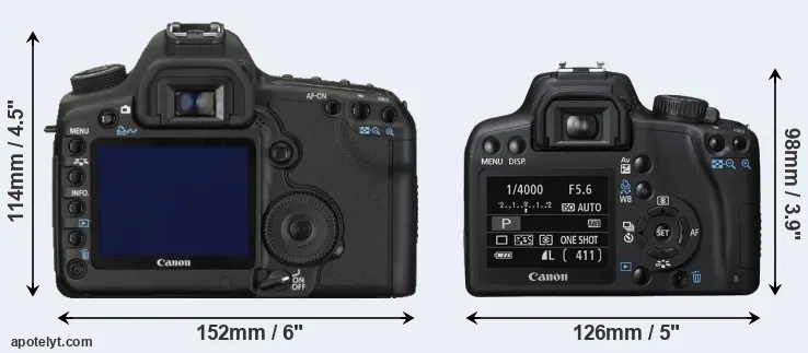 Comparison 5D Mark II or XS rear