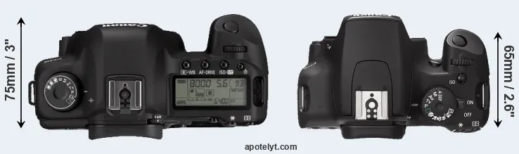 Compare 5D Mark II versus XS top