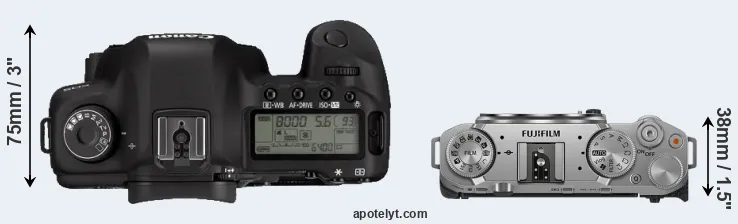 Compare 5D Mark II versus X-M5 top