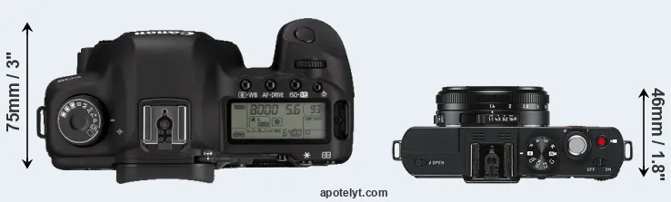Compare 5D Mark II versus D-LUX 6 top