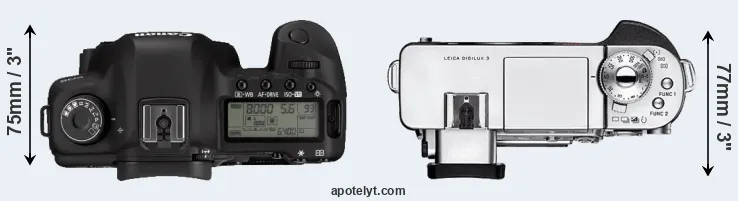 Compare 5D Mark II versus Digilux 3 top