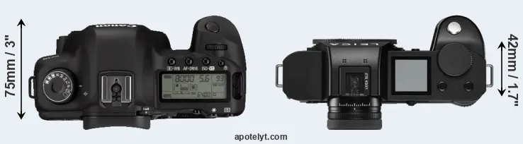 Compare 5D Mark II versus Leica SL2 top