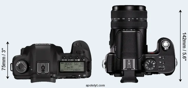 Compare 5D Mark II versus V-LUX 1 top