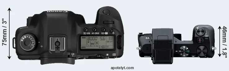 Compare 5D Mark II versus V2 top