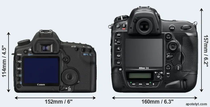 Comparison 5D Mark II or D4 rear